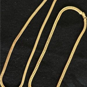Pair of Elegant Gold Chain Necklaces